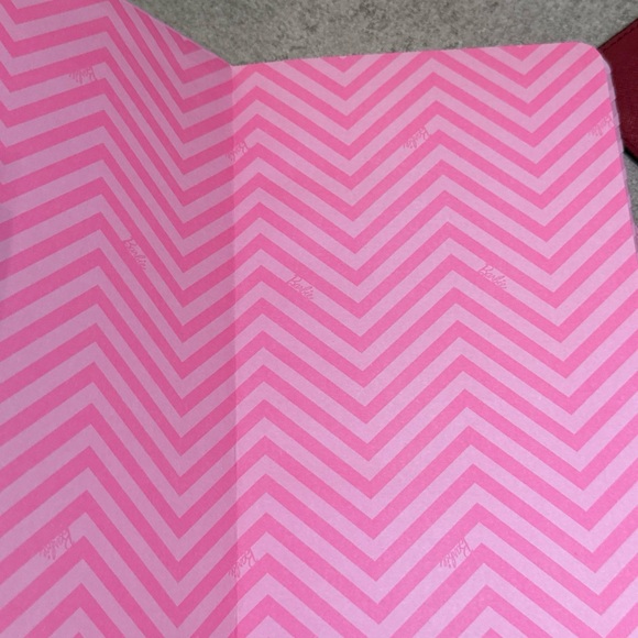 Barbie Pink Chevron Vegan Leather Notebook - Picture 3 of 5